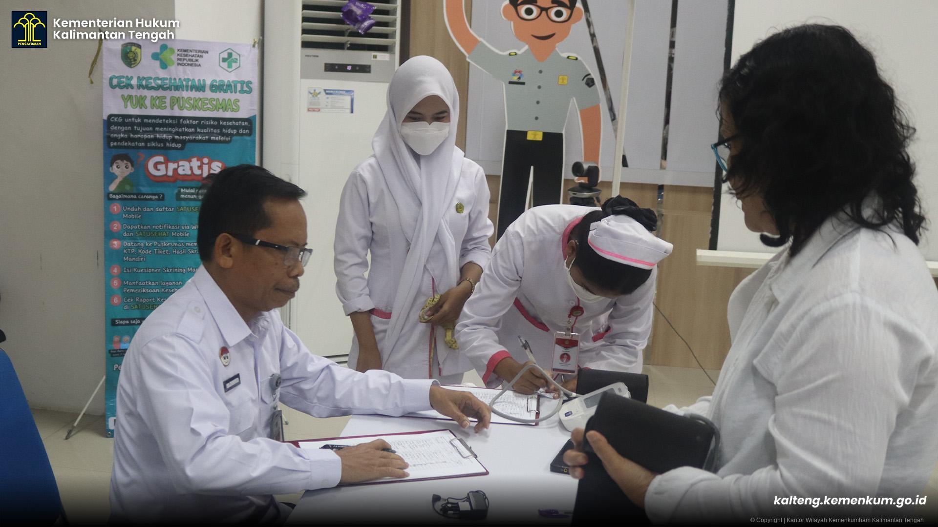 Peduli Kesehatan Pegawai, Kanwil Kemenkum Kalteng Gelar Pemeriksaan Kesehatan Gratis
