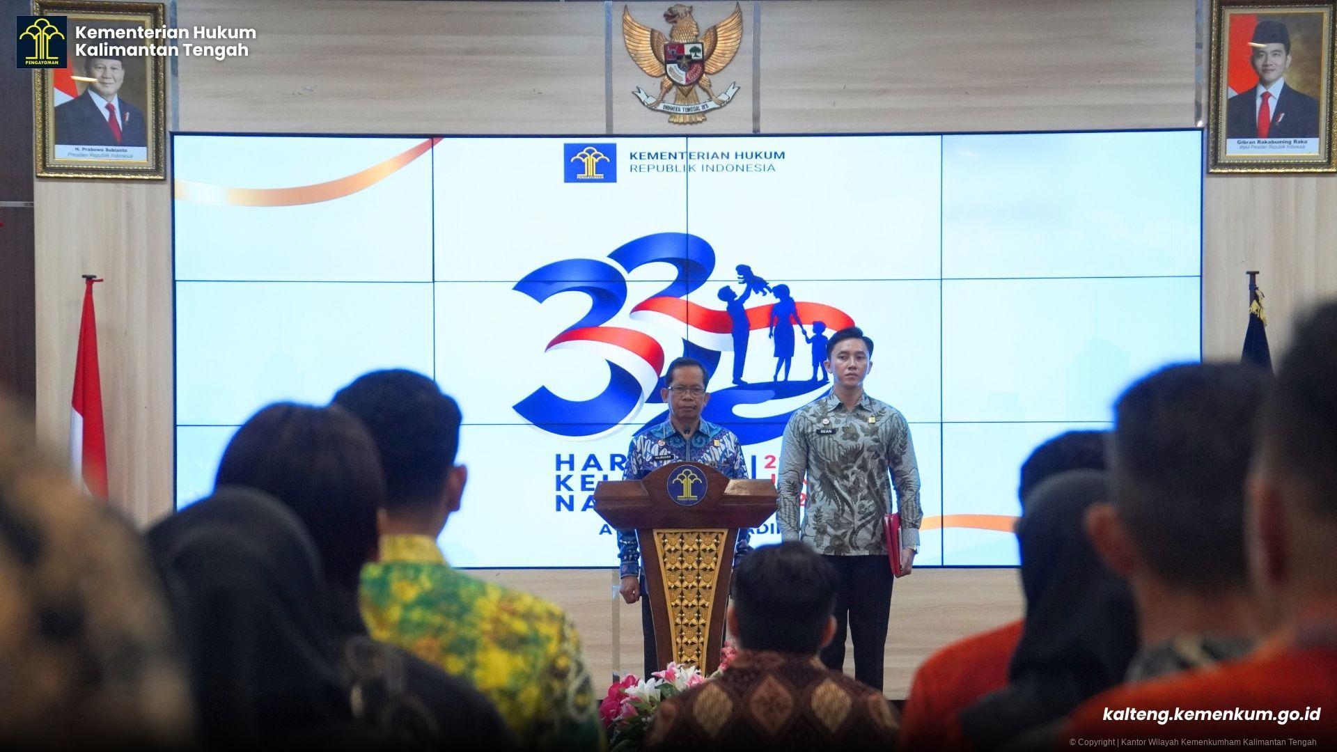 Indonesia Kuat, SDM Unggul, dan Bangsa Pemenang! Kanwil Kemenkum Kalteng Peringati Hari Keluarga Nasional Ke-33